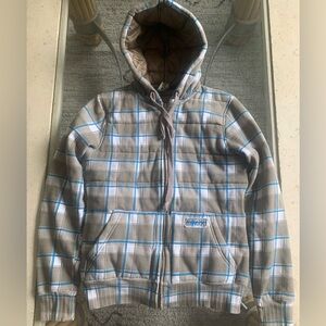 MATIX Beige and Blue Hooded Jacket M